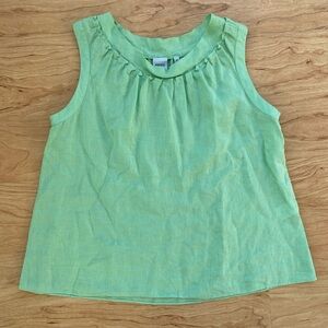 Aspesi Women's Green Sleeveless Summer Top Blouse 100% Linen Size 42